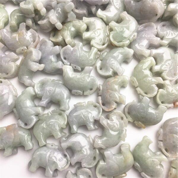 elephant shape genuine natural jadeite charm, jade bead - Image 7