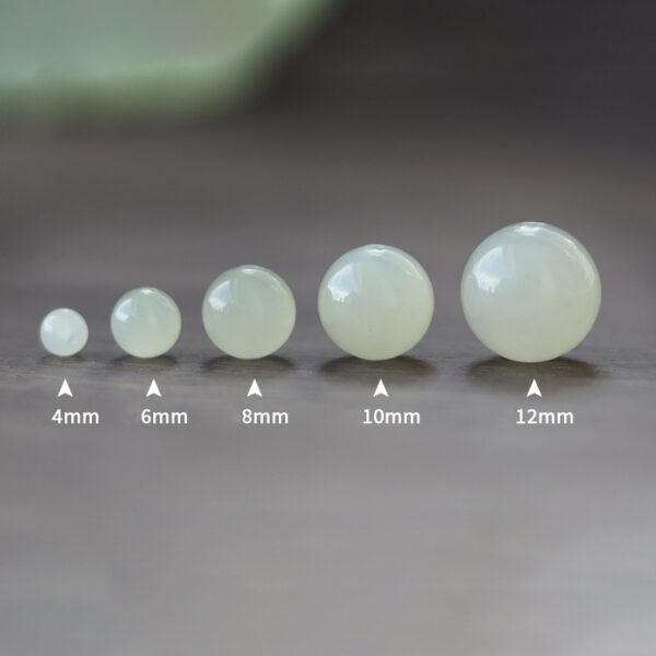 round shape high quality genuine natural green nephrite jade bead - Image 4