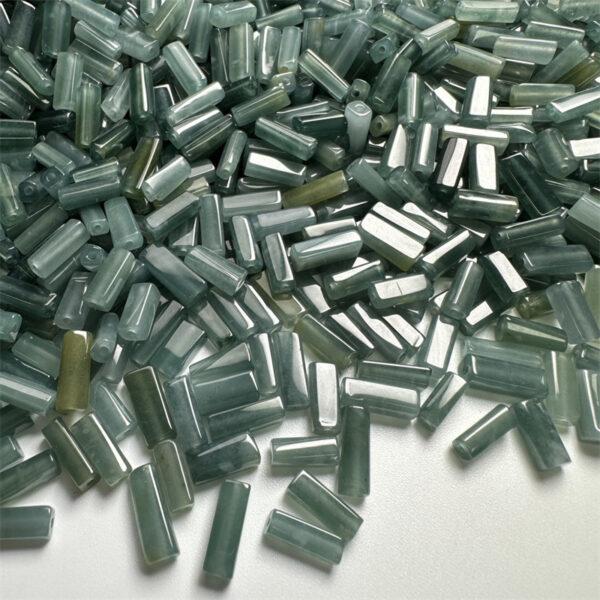 irregular bar shape genuine natural icy blue jadeite bead, jade bead - Image 7