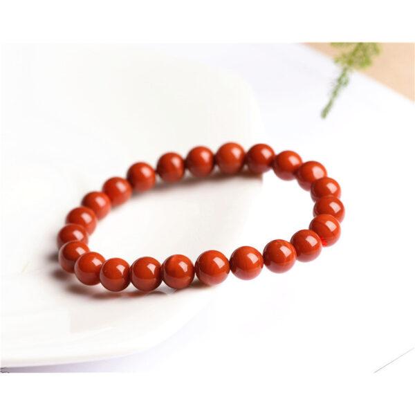 4mm - 12mm round shape solid red color natural agate beaded bracelet - Image 8