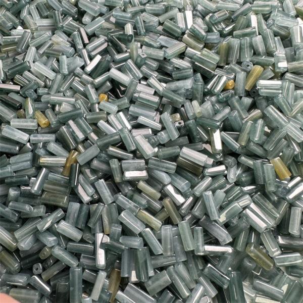 irregular bar shape genuine natural icy blue jadeite bead, jade bead - Image 8