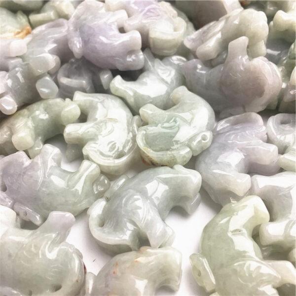 elephant shape genuine natural jadeite charm, jade bead - Image 8