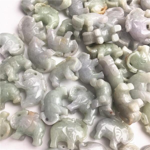 elephant shape genuine natural jadeite charm, jade bead - Image 9