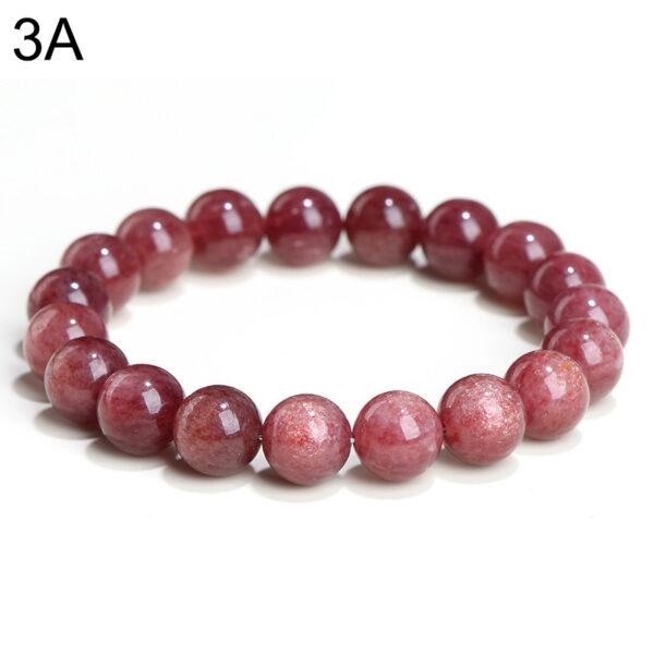 7 - 11mm round shape genuine natural strawberry quartz beaded bracelet - Image 8