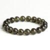 7 - 12mm facet surface round shape genuine natural green meteorite beaded bracelet