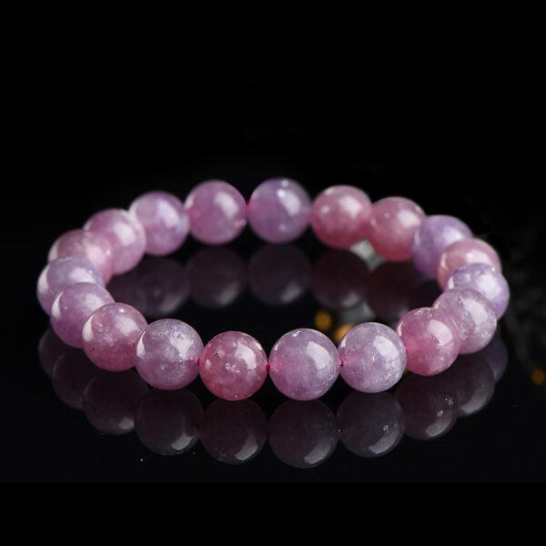 8 - 10mm round shape 5A genuine natural pink purple lepidolite beaded bracelet