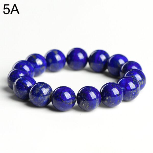 6 - 13mm round shape 7A genuine natural lapis lazuli beaded bracelet - Image 5