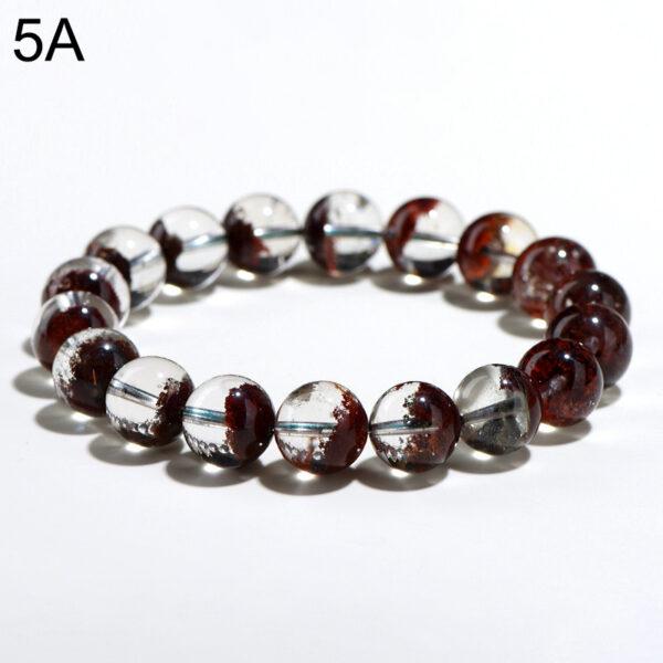 6 - 9mm round shape genuine natural red phantom quartz beaded bracelet - Image 5