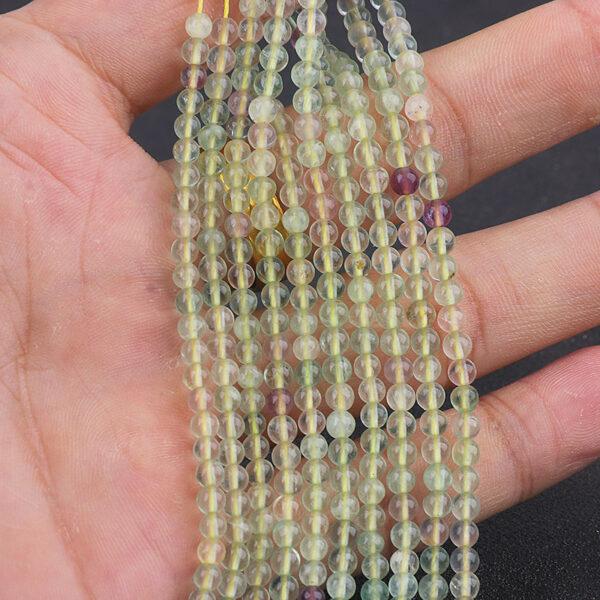 4mm small size whole strand round shape genuine natural fluorite bead
