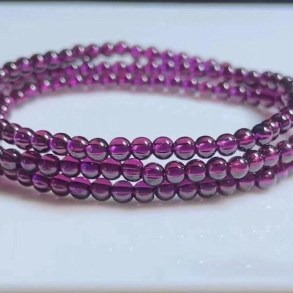 2.8mm small size whole strand round shape genuine natural purple garnet bead