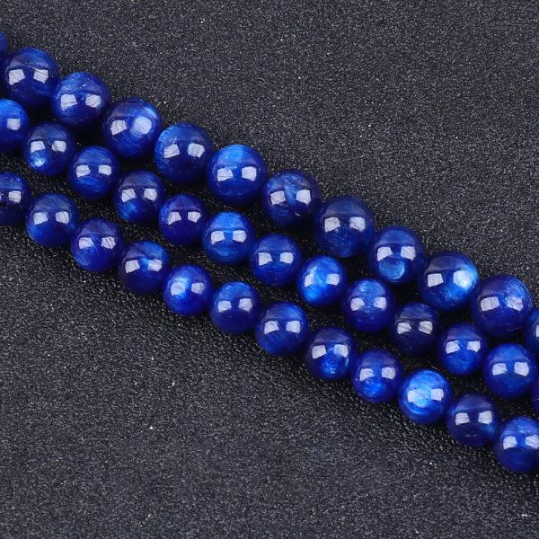 genuine natural kyanite bead, 8 - 12 mm round bead