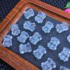 Twin Lotus shape genuine natural clear quartz bead, clear quartz flower bead