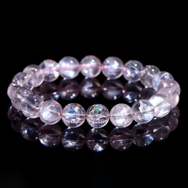 8mm - 12mm round shape genuine natural pink Quartz beaded bracelet