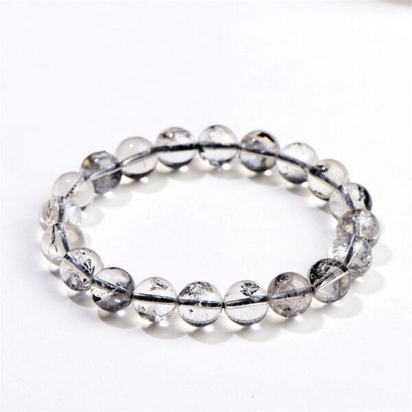 8mm - 13mm round shape genuine natural Herkimer Diamond beaded bracelet