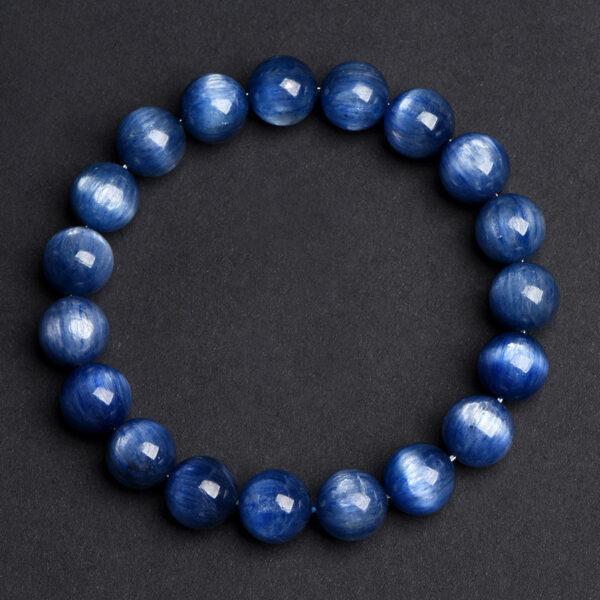 7mm - 12mm round shape genuine natural kyanite beaded bracelet