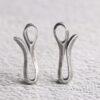 simple s925 sterling silver hook bead, oxidized silver hook finding