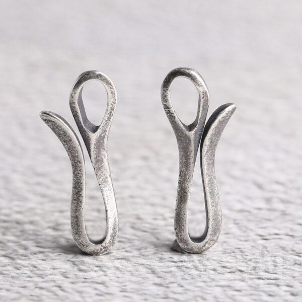 simple s925 sterling silver hook bead, oxidized silver hook finding