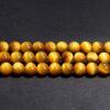 6mm whole strand round shape 7A genuine natural golden tiger's eye stone bead
