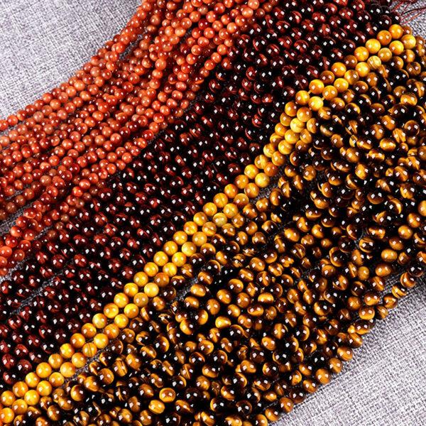 6mm - 16mm whole strand round shape 6A genuine natural tiger's eye stone bead