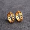 hollow flower pattern ring shape gild s925 sterling silver bead, golden jump ring bead