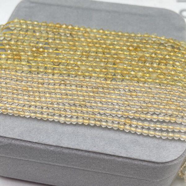 2 - 3mm small size whole strand facted surface round shape genuine natural citrine bead