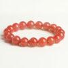 5mm - 11mm round shape genuine natural cherry red agate beaded bracelet