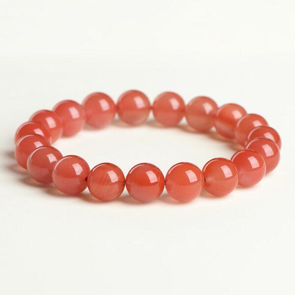 5mm - 11mm round shape genuine natural cherry red agate beaded bracelet