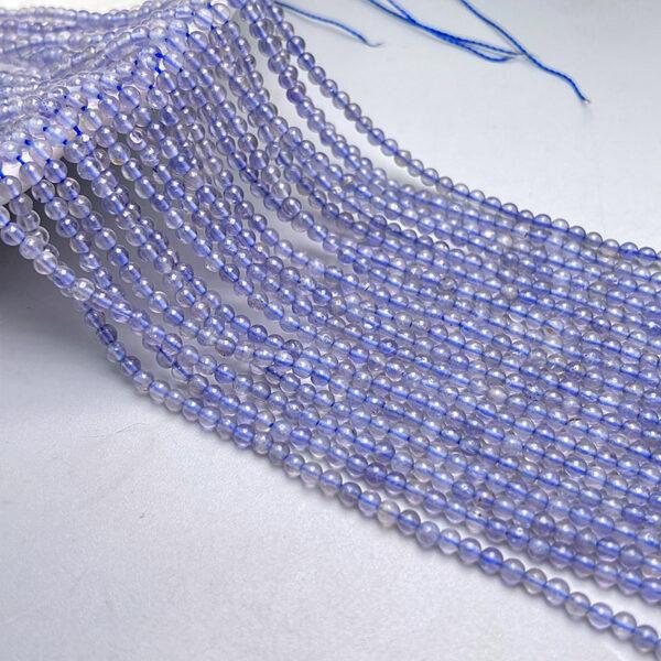 3mm small size whole strand round shape genuine natural cordierite bead