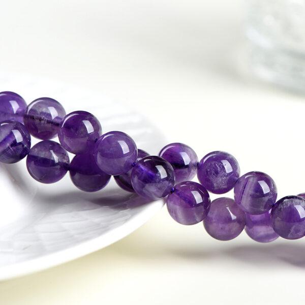 4mm - 12mm whole strand round shape genuine natural amethyst bead - Image 2