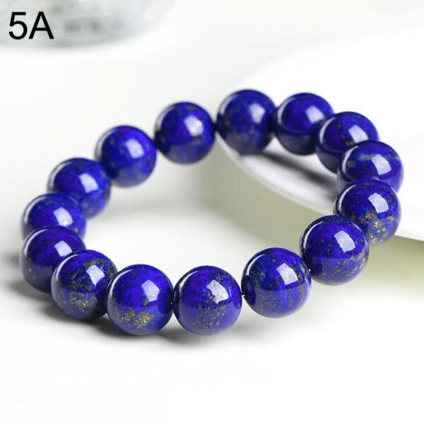 6 - 13mm round shape 7A genuine natural lapis lazuli beaded bracelet - Image 6