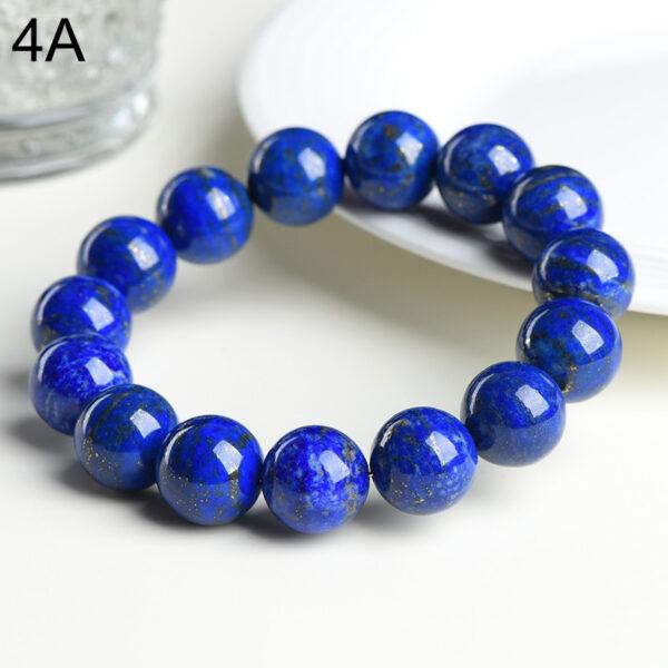 6 - 13mm round shape 7A genuine natural lapis lazuli beaded bracelet - Image 9
