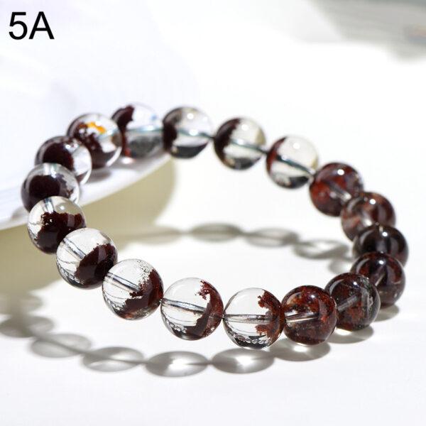 6 - 9mm round shape genuine natural red phantom quartz beaded bracelet - Image 6
