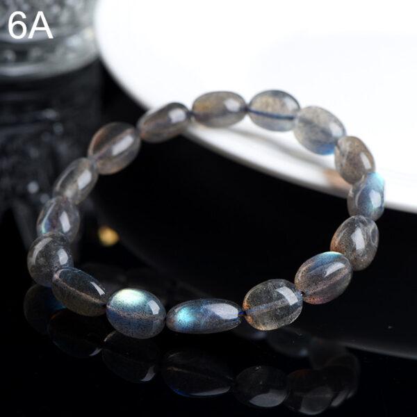 8 * 9mm irregular genuine natural colorful light moonstone beaded bracelet - Image 2