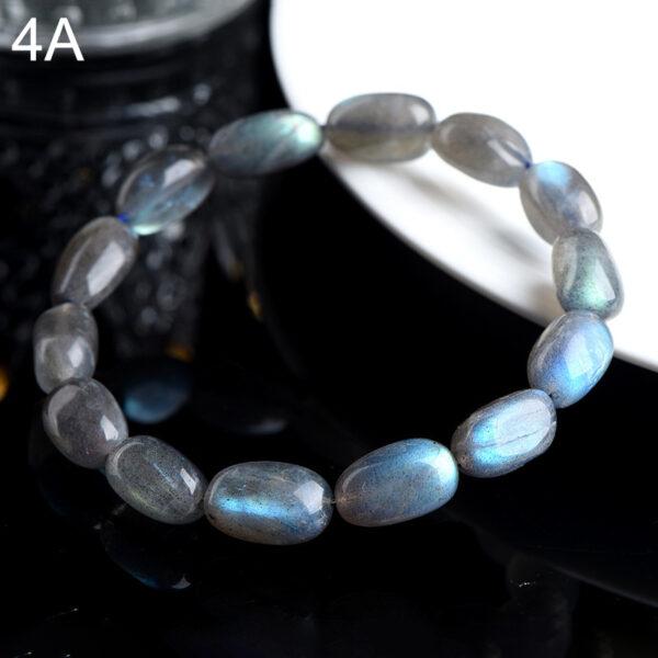 8 * 9mm irregular genuine natural colorful light moonstone beaded bracelet - Image 8