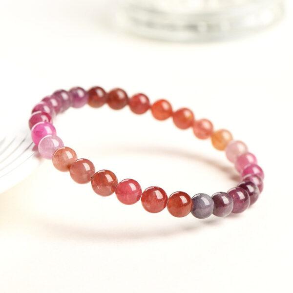 3 - 6mm round shape genuine natural colorful spinel beaded bracelet - Image 2