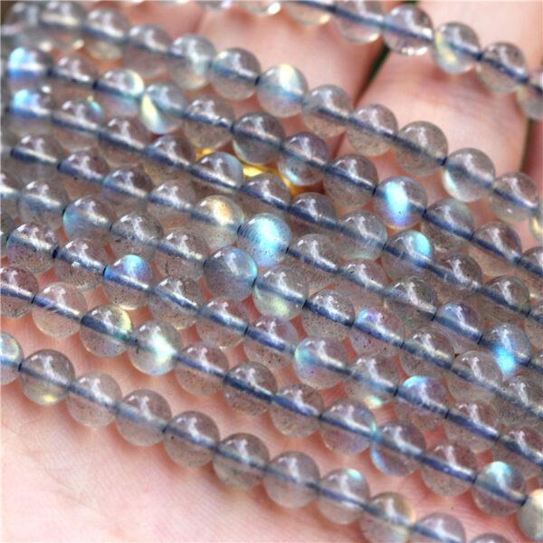 2 - 9 mmwhole strand round shape genuine natural gray moonstone bead - Image 2