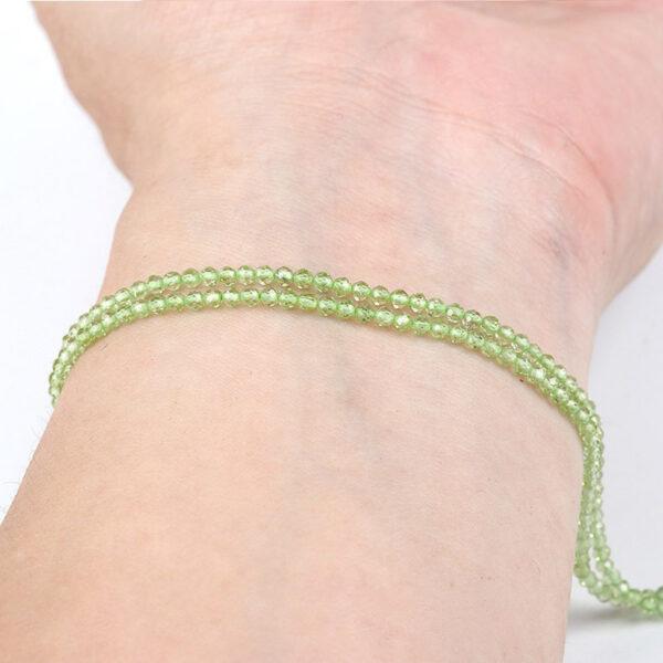 small size genuine natural peridot bead, 2mm - 3mm whole strand facet round bead - Image 2