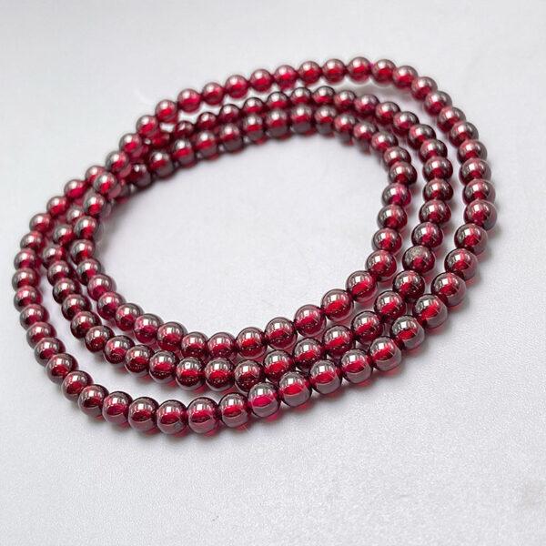small size wine red genuine natural garnet bead, 4 mm whole strand round bead - Image 2