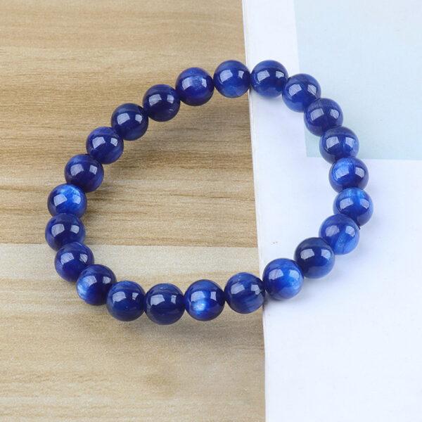 genuine natural kyanite bead, 8 - 12 mm round bead - Image 2