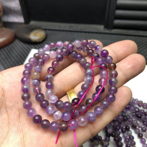 mixed purple genuine natural amethyst bead, 6 mm whole strand round bead - Image 2