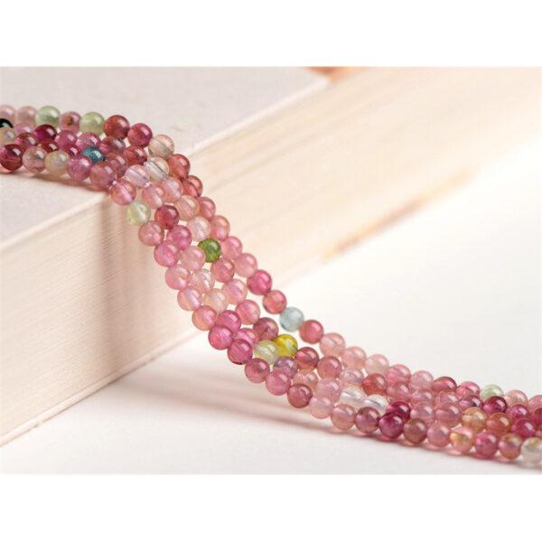 2mm - 3mm small bead whole strand round shape 5A more red color genuine natural tourmaline bead - Image 2