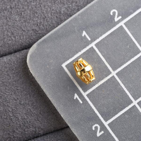 drum shape gild s925 sterling silver bead, hollow golden drum bead - Image 2