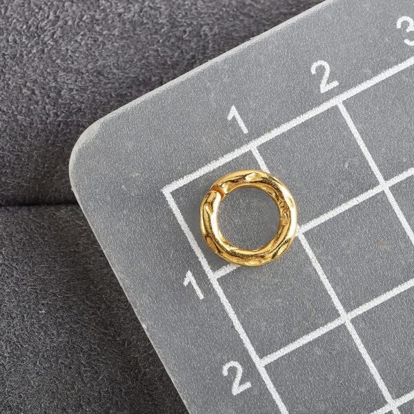 ring shape gild s925 sterling silver bead, golden open ring bead - Image 2