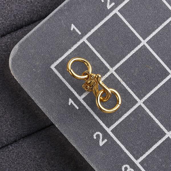dragon shape gild s925 sterling silver clasp, double rings golden clip bead - Image 2