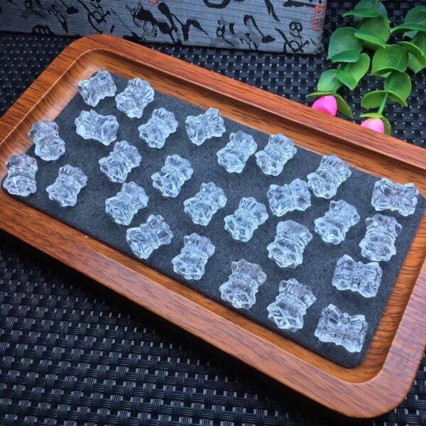 Twin Lotus shape genuine natural clear quartz bead, clear quartz flower bead - Image 4