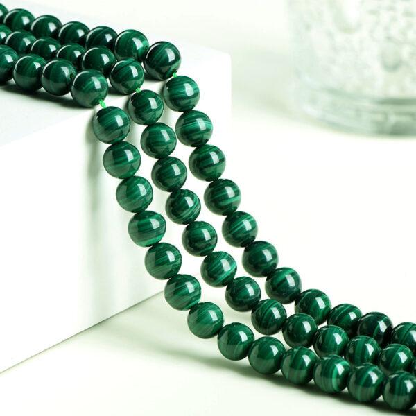 4mm - 14mm whole strand round shape genuine natural malachite bead - Image 2