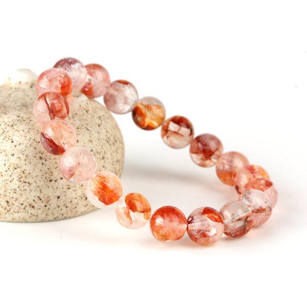 7A genuine natural hematoid quartz bracelet, 6 - 12mm round shape beaded bracelet - Image 2