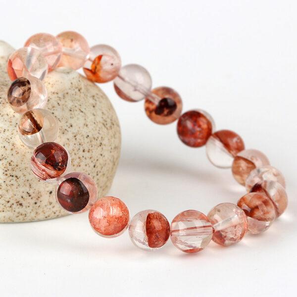 Best quality genuine natural hematoid quartz bracelet, 6 - 12mm round shape beaded bracelet - Image 2