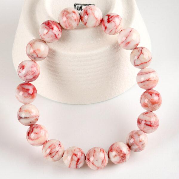 6A genuine natural cinnabar bracelet, 6 - 12mm round shape beaded bracelet - Image 2