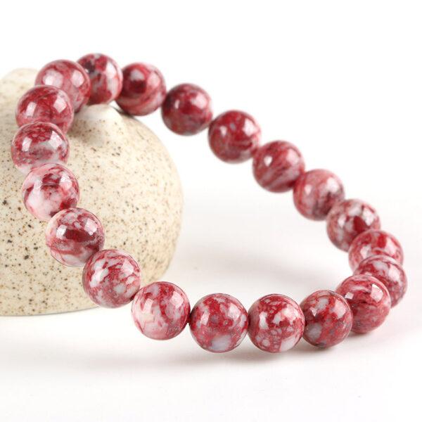 Best quality genuine natural cinnabar bracelet, 6 - 12mm round shape beaded bracelet - Image 2